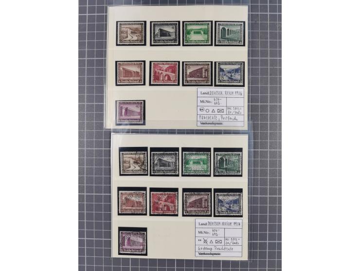 1872/1944, ungebrauchter und meist gestempelter, umfangreicher Sammlungsbestand von Marken und Briefen, jedes Stück mit ausfü
