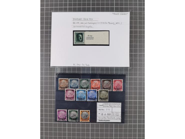 1872/1944, ungebrauchter und meist gestempelter, umfangreicher Sammlungsbestand von Marken und Briefen, jedes Stück mit ausfü