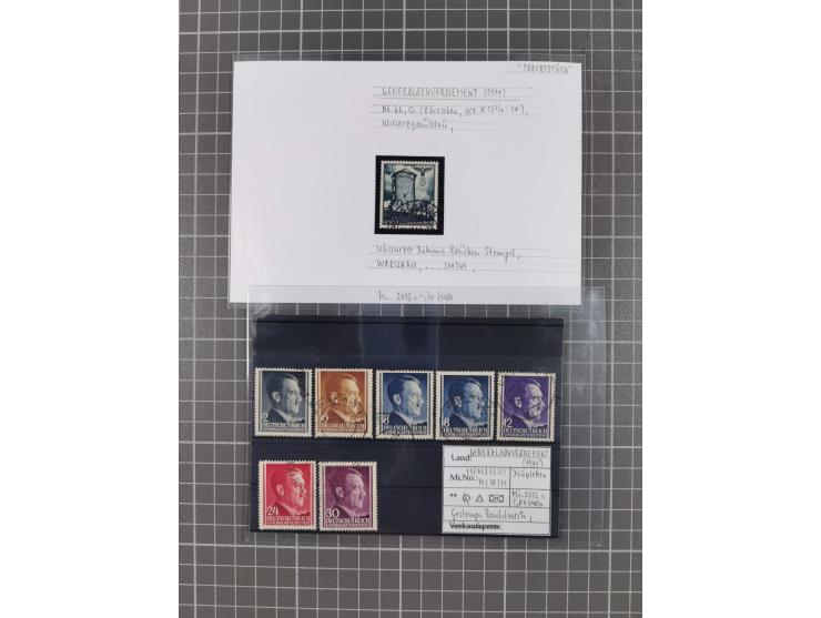 1872/1944, ungebrauchter und meist gestempelter, umfangreicher Sammlungsbestand von Marken und Briefen, jedes Stück mit ausfü