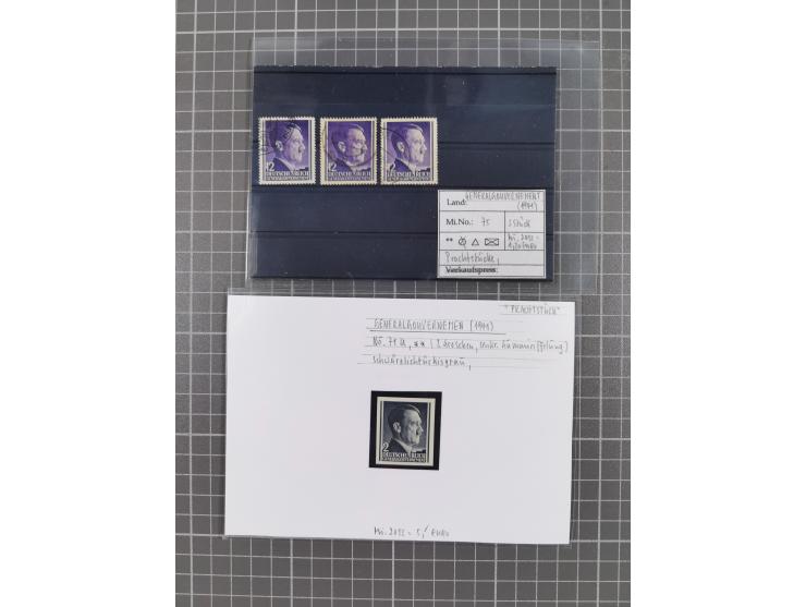 1872/1944, ungebrauchter und meist gestempelter, umfangreicher Sammlungsbestand von Marken und Briefen, jedes Stück mit ausfü