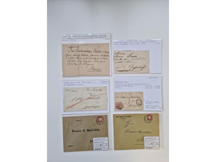 1820/70 (ca.), etwa 200/300 Briefe, Karten und Ganzsachen, dabei einiges interessante Material.