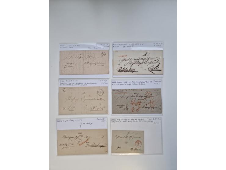 1820/70 (ca.), etwa 200/300 Briefe, Karten und Ganzsachen, dabei einiges interessante Material.