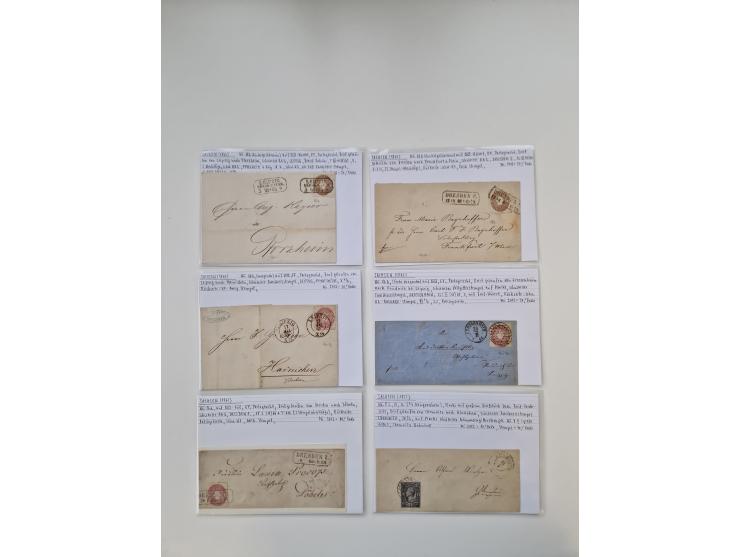 1820/70 (ca.), etwa 200/300 Briefe, Karten und Ganzsachen, dabei einiges interessante Material.