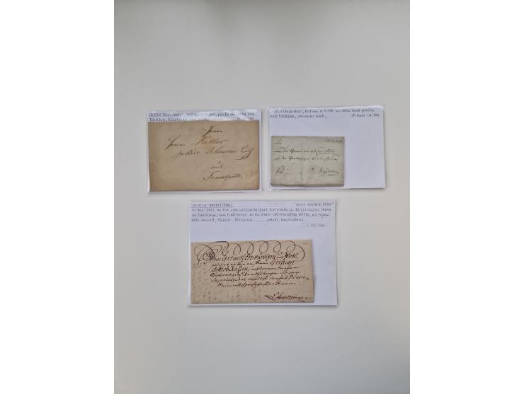 1820/70 (ca.), etwa 200/300 Briefe, Karten und Ganzsachen, dabei einiges interessante Material.