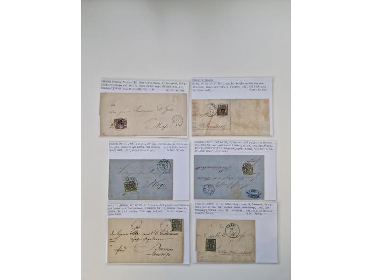 1820/70 (ca.), etwa 200/300 Briefe, Karten und Ganzsachen, dabei einiges interessante Material.