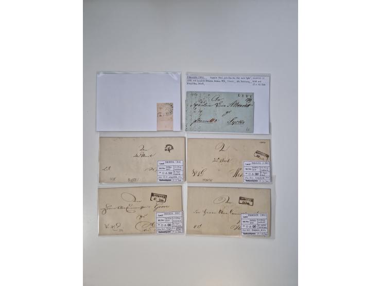 1820/70 (ca.), etwa 200/300 Briefe, Karten und Ganzsachen, dabei einiges interessante Material.