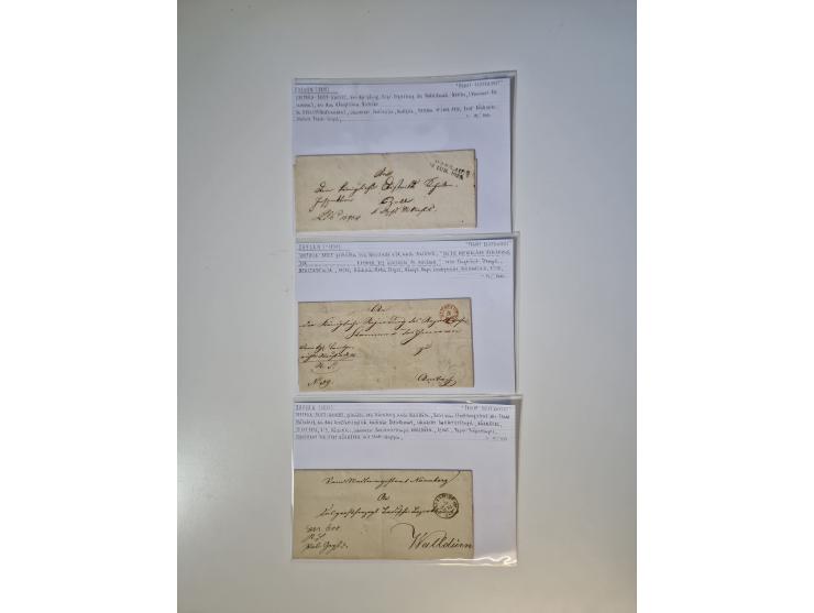 1820/70 (ca.), etwa 200/300 Briefe, Karten und Ganzsachen, dabei einiges interessante Material.