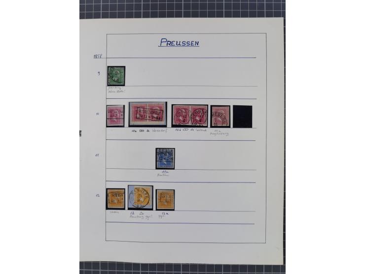 1850/67, gestempelte kleine Sammlung, dabei Mi. 2 auf Brief von "187"/Brilon sowie 6a im 3er-Streifen auf Brief