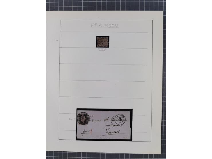 1850/67, gestempelte kleine Sammlung, dabei Mi. 2 auf Brief von "187"/Brilon sowie 6a im 3er-Streifen auf Brief