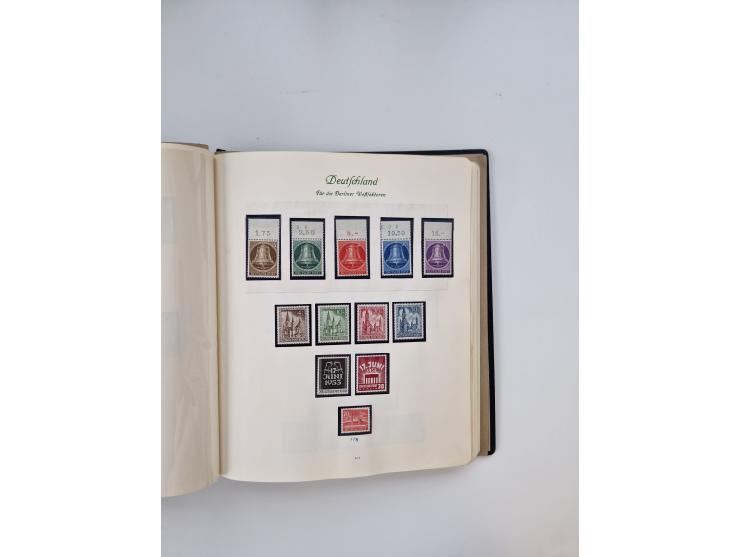 1945/80 (ca.), postfrischer, ungebrauchter und gestempelter Sammlungsbestand in 9 Alben, dabei Bizone mit Mi. 52-68 I+II und 