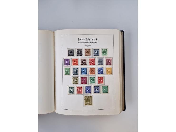 1945/80 (ca.), postfrischer, ungebrauchter und gestempelter Sammlungsbestand in 9 Alben, dabei Bizone mit Mi. 52-68 I+II und 