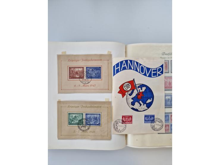 1945/80 (ca.), postfrischer, ungebrauchter und gestempelter Sammlungsbestand in 9 Alben, dabei Bizone mit Mi. 52-68 I+II und 