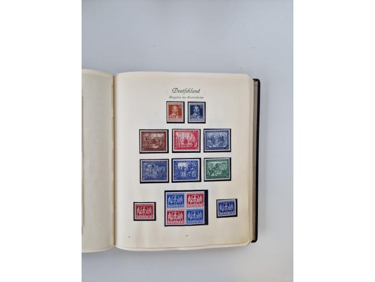 1945/80 (ca.), postfrischer, ungebrauchter und gestempelter Sammlungsbestand in 9 Alben, dabei Bizone mit Mi. 52-68 I+II und 