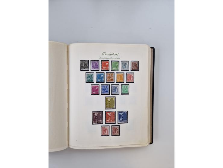 1945/80 (ca.), postfrischer, ungebrauchter und gestempelter Sammlungsbestand in 9 Alben, dabei Bizone mit Mi. 52-68 I+II und 