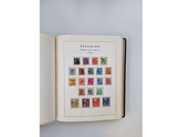 1945/80 (ca.), postfrischer, ungebrauchter und gestempelter Sammlungsbestand in 9 Alben, dabei Bizone mit Mi. 52-68 I+II und 