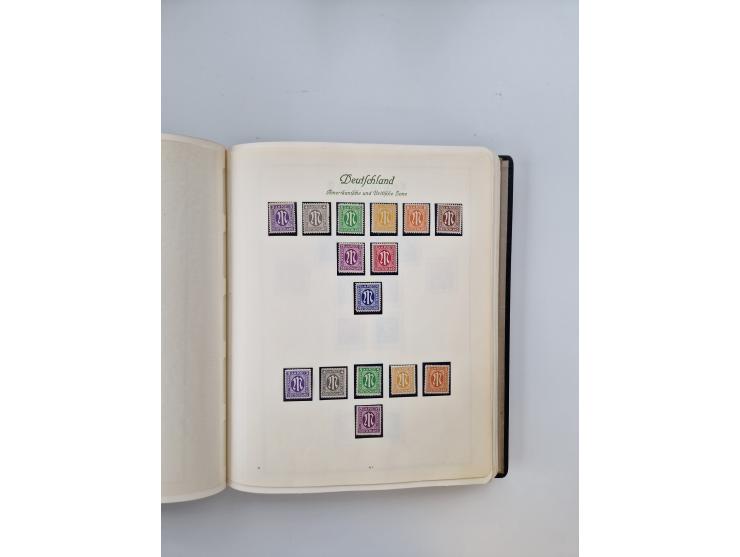 1945/80 (ca.), postfrischer, ungebrauchter und gestempelter Sammlungsbestand in 9 Alben, dabei Bizone mit Mi. 52-68 I+II und 