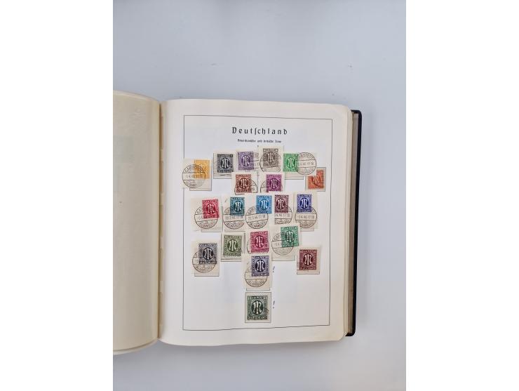 1945/80 (ca.), postfrischer, ungebrauchter und gestempelter Sammlungsbestand in 9 Alben, dabei Bizone mit Mi. 52-68 I+II und 