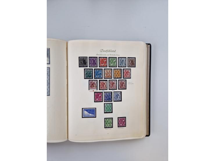 1945/80 (ca.), postfrischer, ungebrauchter und gestempelter Sammlungsbestand in 9 Alben, dabei Bizone mit Mi. 52-68 I+II und 