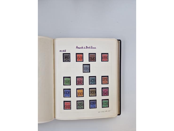 1945/80 (ca.), postfrischer, ungebrauchter und gestempelter Sammlungsbestand in 9 Alben, dabei Bizone mit Mi. 52-68 I+II und 