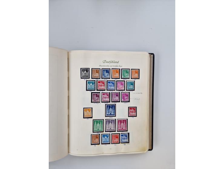 1945/80 (ca.), postfrischer, ungebrauchter und gestempelter Sammlungsbestand in 9 Alben, dabei Bizone mit Mi. 52-68 I+II und 