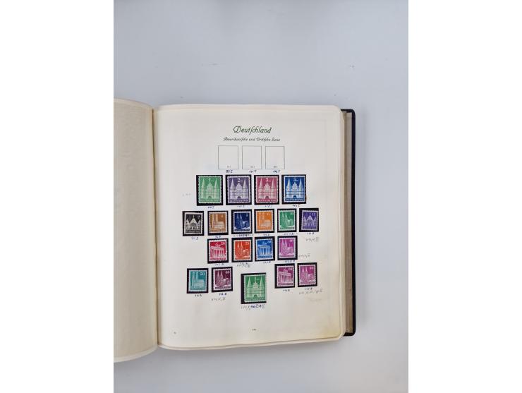 1945/80 (ca.), postfrischer, ungebrauchter und gestempelter Sammlungsbestand in 9 Alben, dabei Bizone mit Mi. 52-68 I+II und 