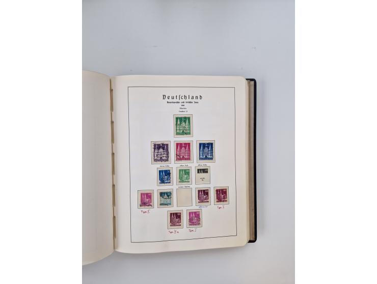 1945/80 (ca.), postfrischer, ungebrauchter und gestempelter Sammlungsbestand in 9 Alben, dabei Bizone mit Mi. 52-68 I+II und 