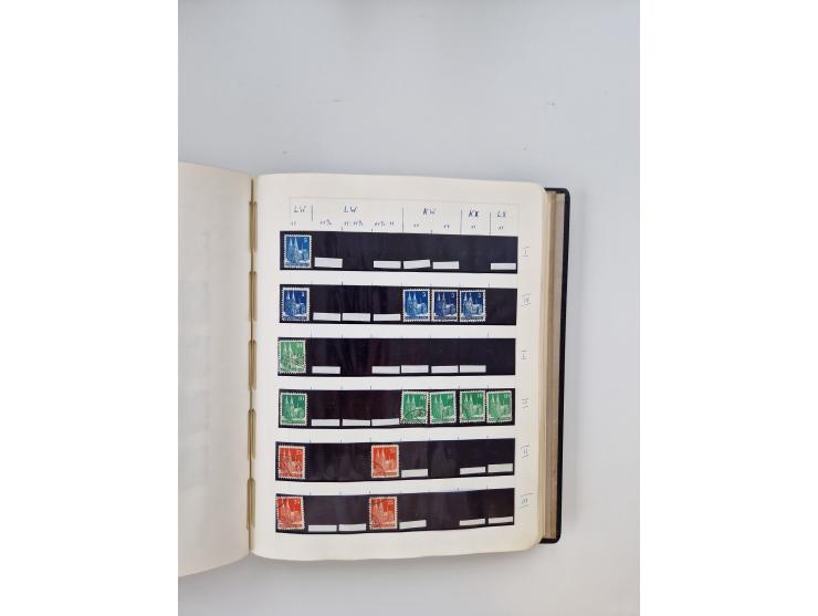 1945/80 (ca.), postfrischer, ungebrauchter und gestempelter Sammlungsbestand in 9 Alben, dabei Bizone mit Mi. 52-68 I+II und 