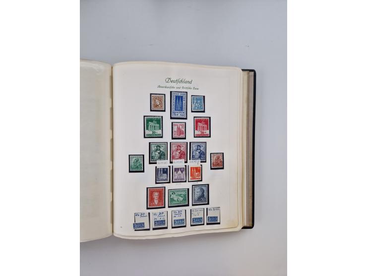 1945/80 (ca.), postfrischer, ungebrauchter und gestempelter Sammlungsbestand in 9 Alben, dabei Bizone mit Mi. 52-68 I+II und 