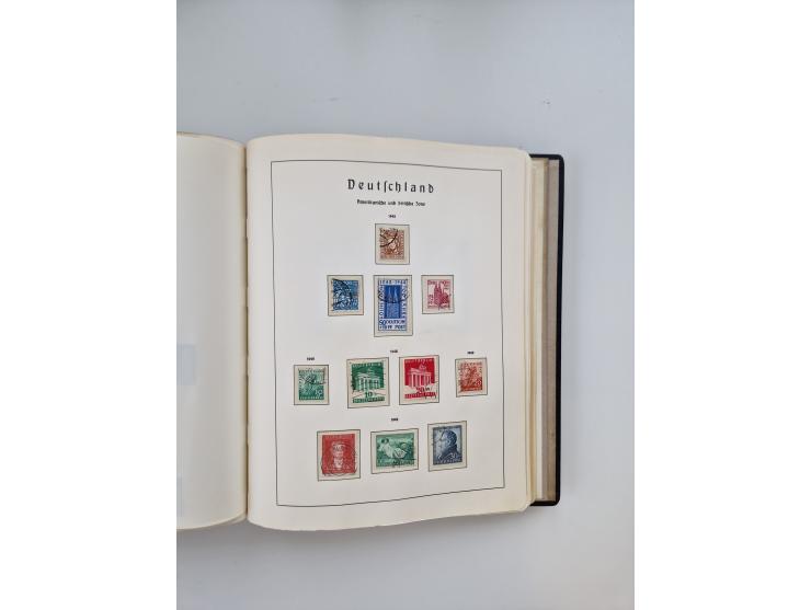 1945/80 (ca.), postfrischer, ungebrauchter und gestempelter Sammlungsbestand in 9 Alben, dabei Bizone mit Mi. 52-68 I+II und 