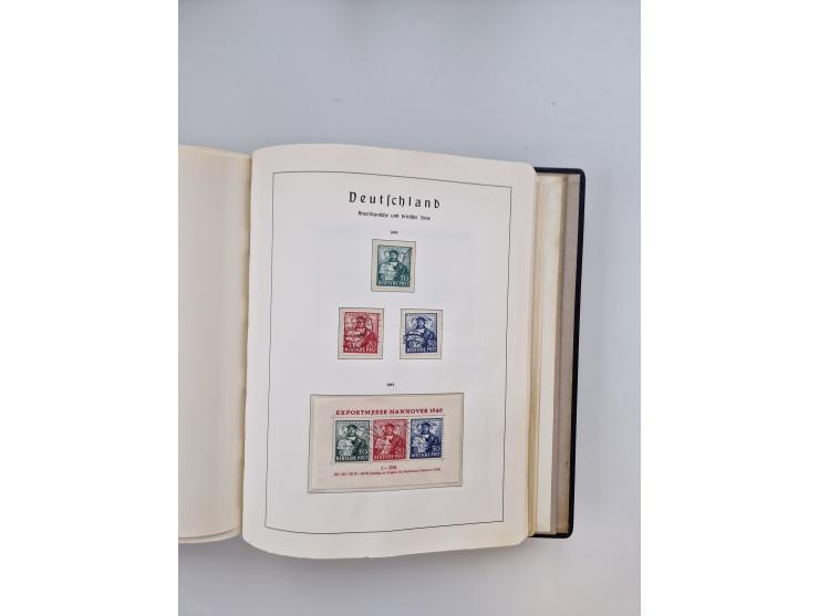 1945/80 (ca.), postfrischer, ungebrauchter und gestempelter Sammlungsbestand in 9 Alben, dabei Bizone mit Mi. 52-68 I+II und 