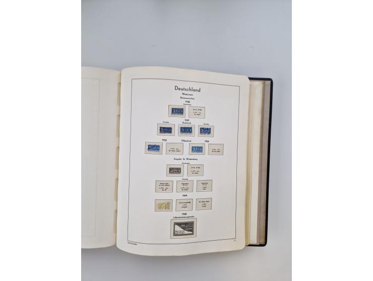 1945/80 (ca.), postfrischer, ungebrauchter und gestempelter Sammlungsbestand in 9 Alben, dabei Bizone mit Mi. 52-68 I+II und 
