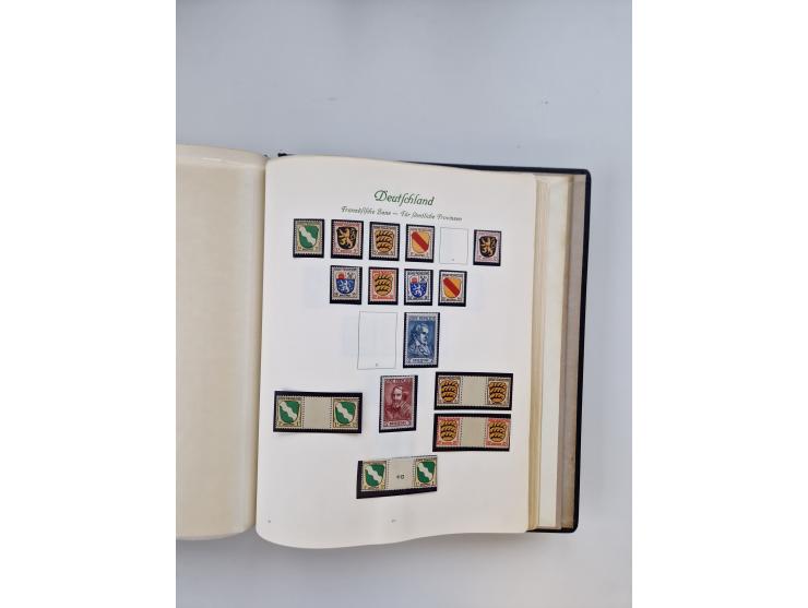 1945/80 (ca.), postfrischer, ungebrauchter und gestempelter Sammlungsbestand in 9 Alben, dabei Bizone mit Mi. 52-68 I+II und 