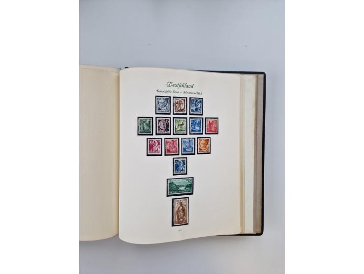 1945/80 (ca.), postfrischer, ungebrauchter und gestempelter Sammlungsbestand in 9 Alben, dabei Bizone mit Mi. 52-68 I+II und 