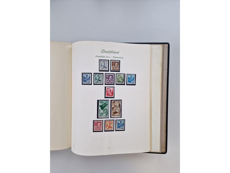 1945/80 (ca.), postfrischer, ungebrauchter und gestempelter Sammlungsbestand in 9 Alben, dabei Bizone mit Mi. 52-68 I+II und 