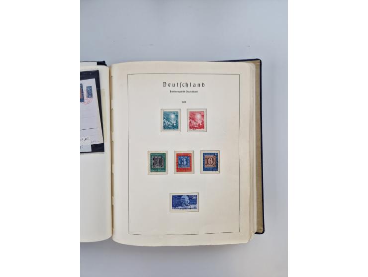 1945/80 (ca.), postfrischer, ungebrauchter und gestempelter Sammlungsbestand in 9 Alben, dabei Bizone mit Mi. 52-68 I+II und 