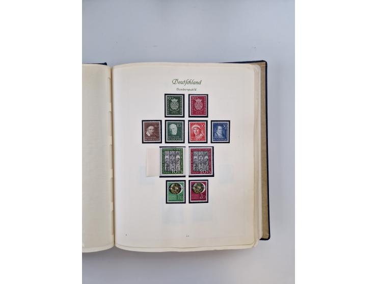 1945/80 (ca.), postfrischer, ungebrauchter und gestempelter Sammlungsbestand in 9 Alben, dabei Bizone mit Mi. 52-68 I+II und 