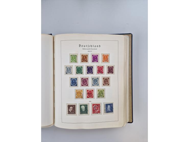 1945/80 (ca.), postfrischer, ungebrauchter und gestempelter Sammlungsbestand in 9 Alben, dabei Bizone mit Mi. 52-68 I+II und 