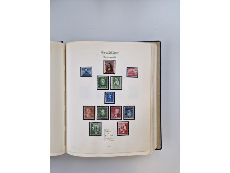 1945/80 (ca.), postfrischer, ungebrauchter und gestempelter Sammlungsbestand in 9 Alben, dabei Bizone mit Mi. 52-68 I+II und 