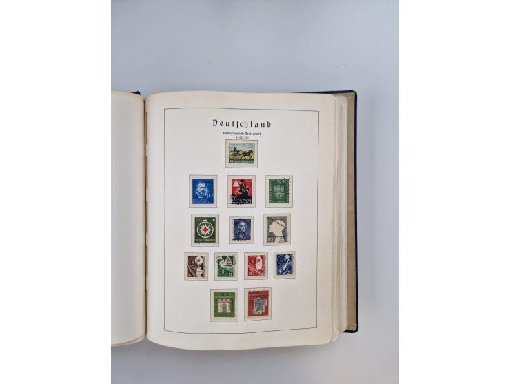 1945/80 (ca.), postfrischer, ungebrauchter und gestempelter Sammlungsbestand in 9 Alben, dabei Bizone mit Mi. 52-68 I+II und 