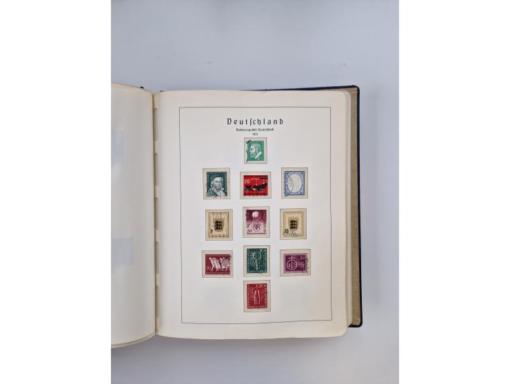 1945/80 (ca.), postfrischer, ungebrauchter und gestempelter Sammlungsbestand in 9 Alben, dabei Bizone mit Mi. 52-68 I+II und 