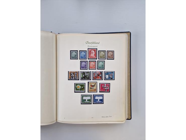 1945/80 (ca.), postfrischer, ungebrauchter und gestempelter Sammlungsbestand in 9 Alben, dabei Bizone mit Mi. 52-68 I+II und 