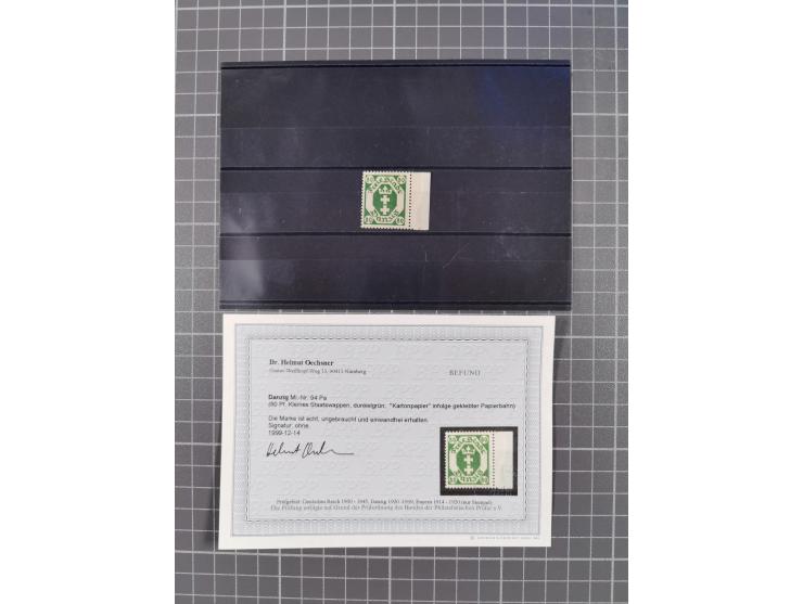 1921/23, meist postfrische Partie mit 23 Stücken mit geklebter Papierbahn, dabei Mi.-Nr. 73Pa, 74Pa (2), 76-77Pa, 78Pa (4), 7