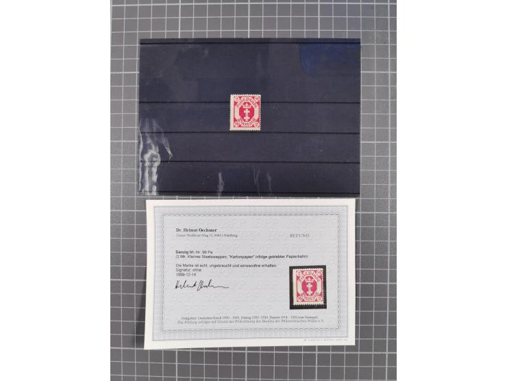 1921/23, meist postfrische Partie mit 23 Stücken mit geklebter Papierbahn, dabei Mi.-Nr. 73Pa, 74Pa (2), 76-77Pa, 78Pa (4), 7