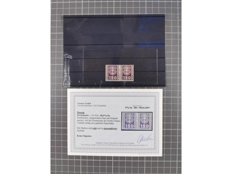 1921/23, meist postfrische Partie mit 23 Stücken mit geklebter Papierbahn, dabei Mi.-Nr. 73Pa, 74Pa (2), 76-77Pa, 78Pa (4), 7