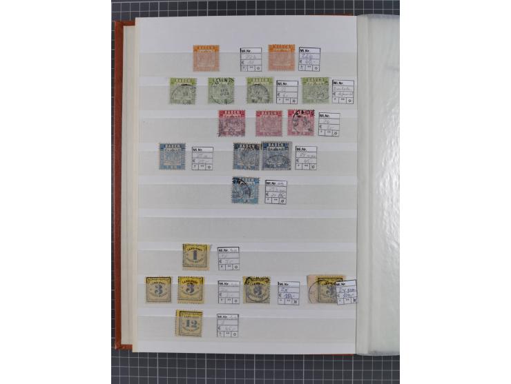 Baden bis Württemberg, meist gestempelte Partie, dabei einige bessere Ausgaben, teils signiert, unterschiedliche Erhaltung