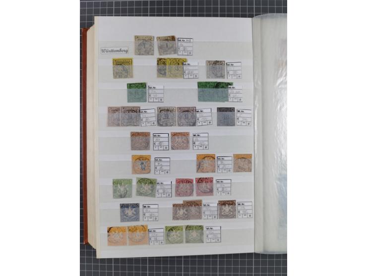 Baden bis Württemberg, meist gestempelte Partie, dabei einige bessere Ausgaben, teils signiert, unterschiedliche Erhaltung