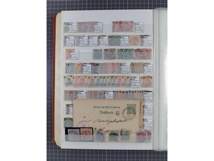 Baden bis Württemberg, meist gestempelte Partie, dabei einige bessere Ausgaben, teils signiert, unterschiedliche Erhaltung