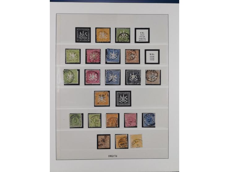 Baden bis Württemberg, meist gestempelte Sammlung, dabei einige komplette Ausgaben und bessere Werte, Baden Mi.-Nr. 1, etc., 