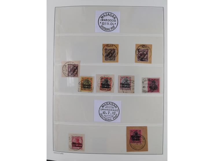 STEMPELSAMMLUNG: China bis Togo, Sammlung mit vielen klaren Stempeln, vielen Briefstücken, zum Teil auf Markwerten, teils sig