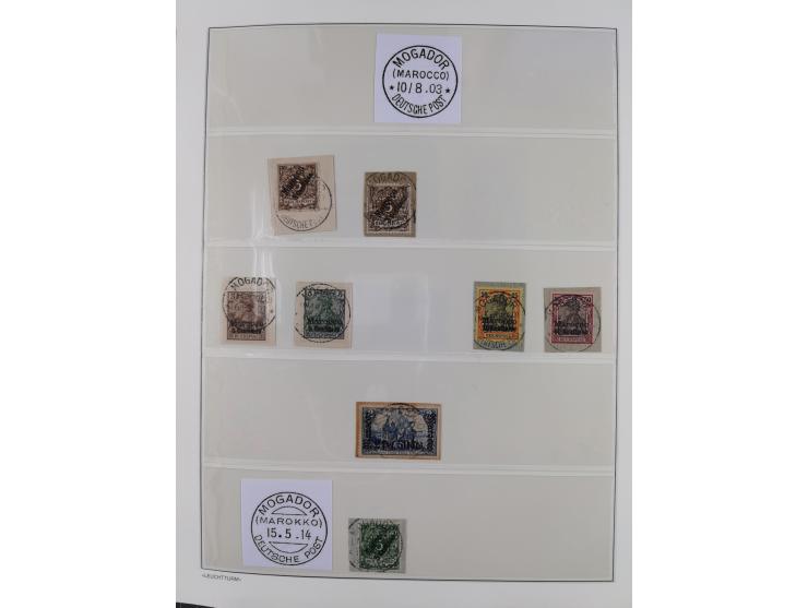 STEMPELSAMMLUNG: China bis Togo, Sammlung mit vielen klaren Stempeln, vielen Briefstücken, zum Teil auf Markwerten, teils sig